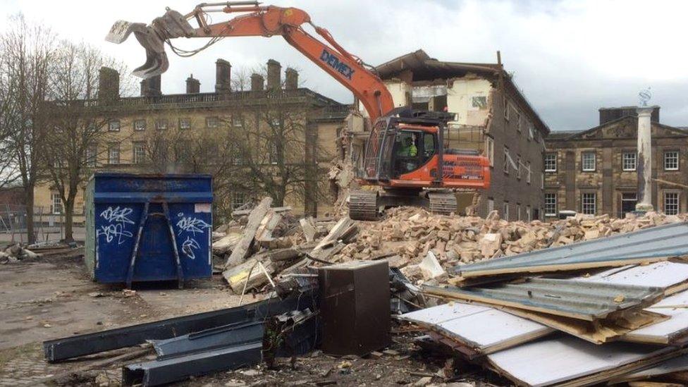 Demolition work at Bretton Hall