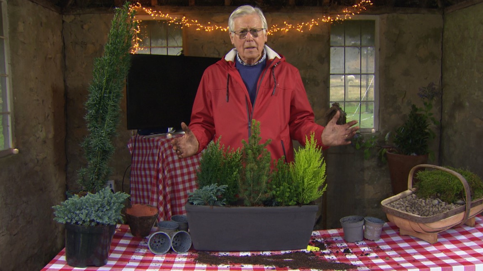 John Craven makes a window box.