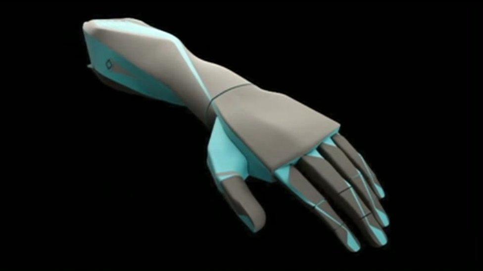 CGI of a prosthetic arm