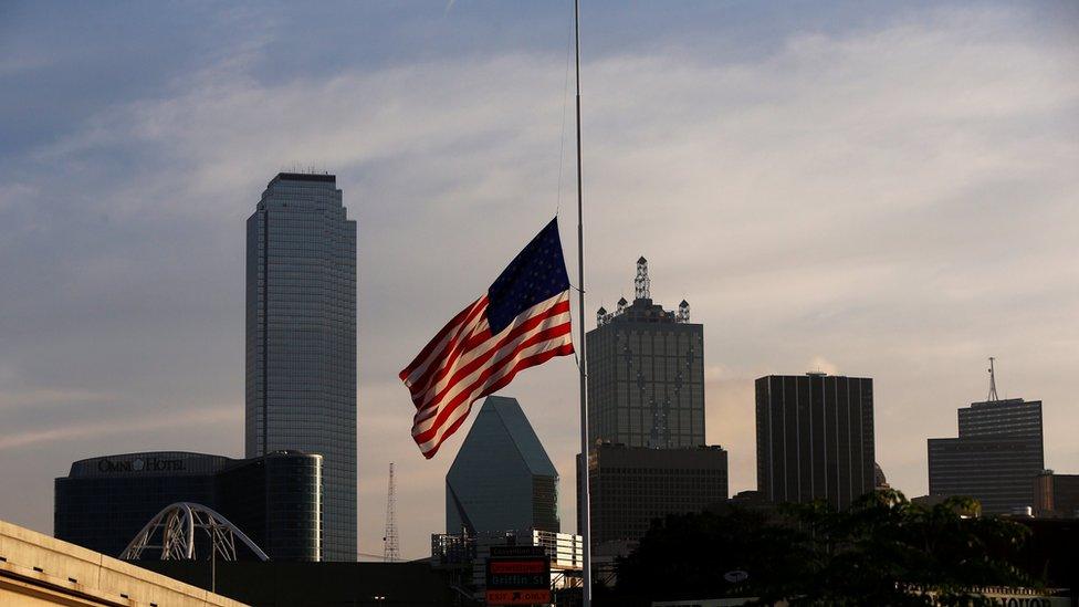 US flag in Dallas