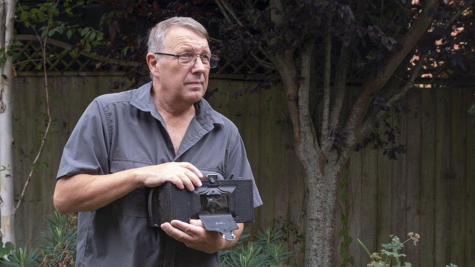 Simon Williams with one of his 19th century cameras