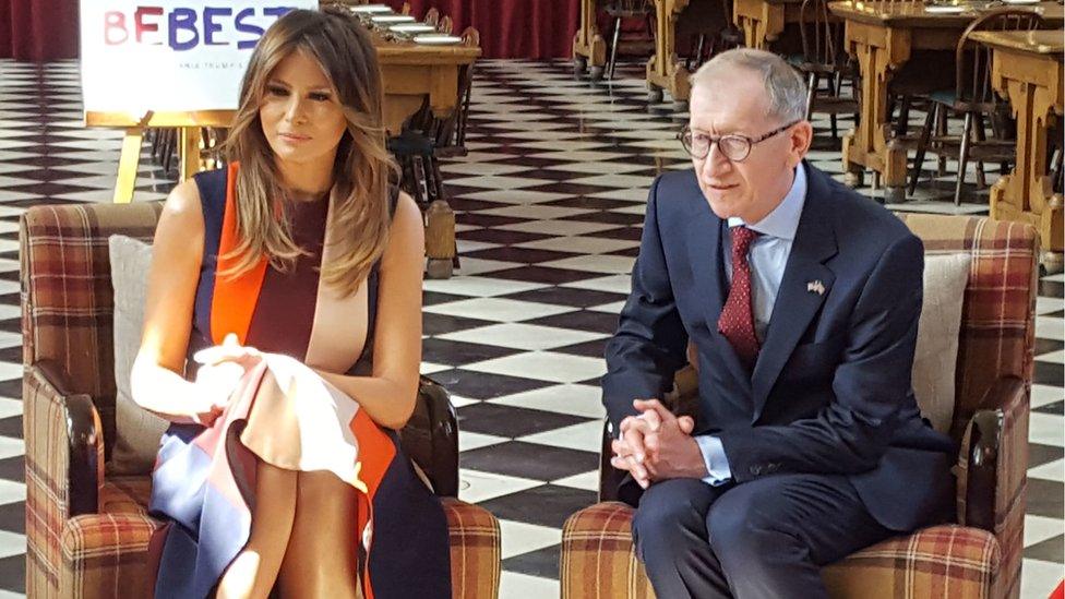 Melania meets Chelsea pensioners and schoolchildren July 2018