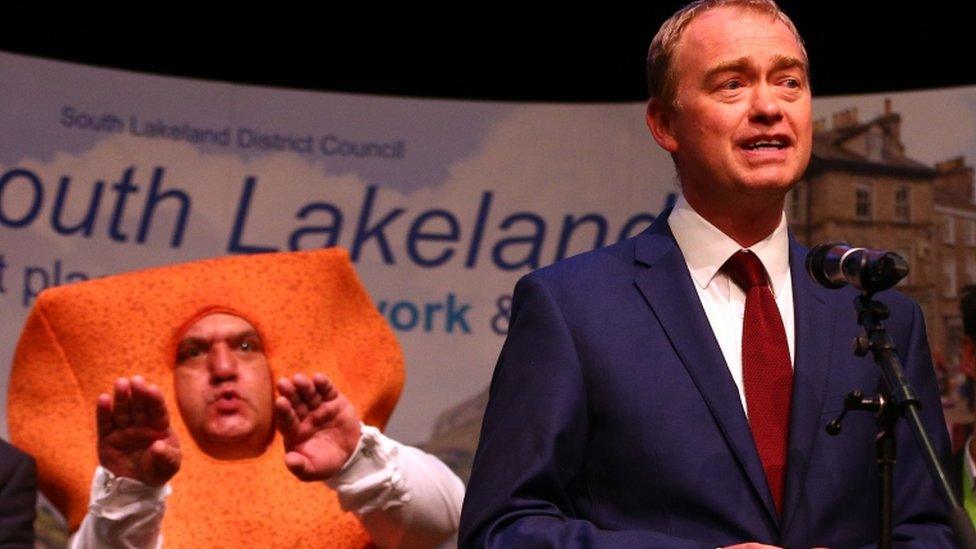 Mr Farron and Mr Fish Finger