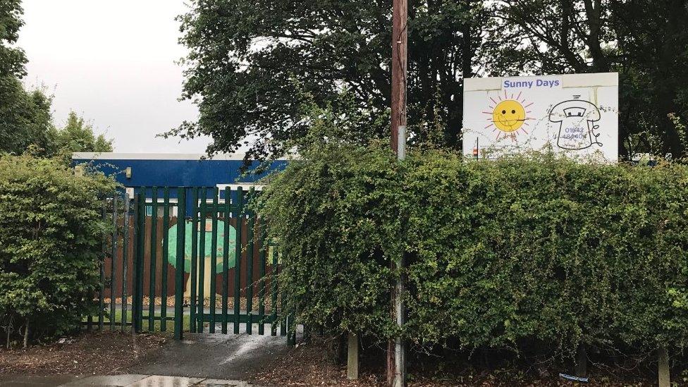 Sign outside the Sunny Days nursery