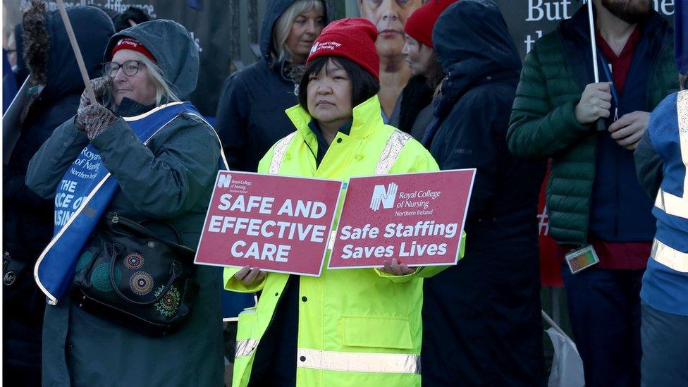 Striking nurses