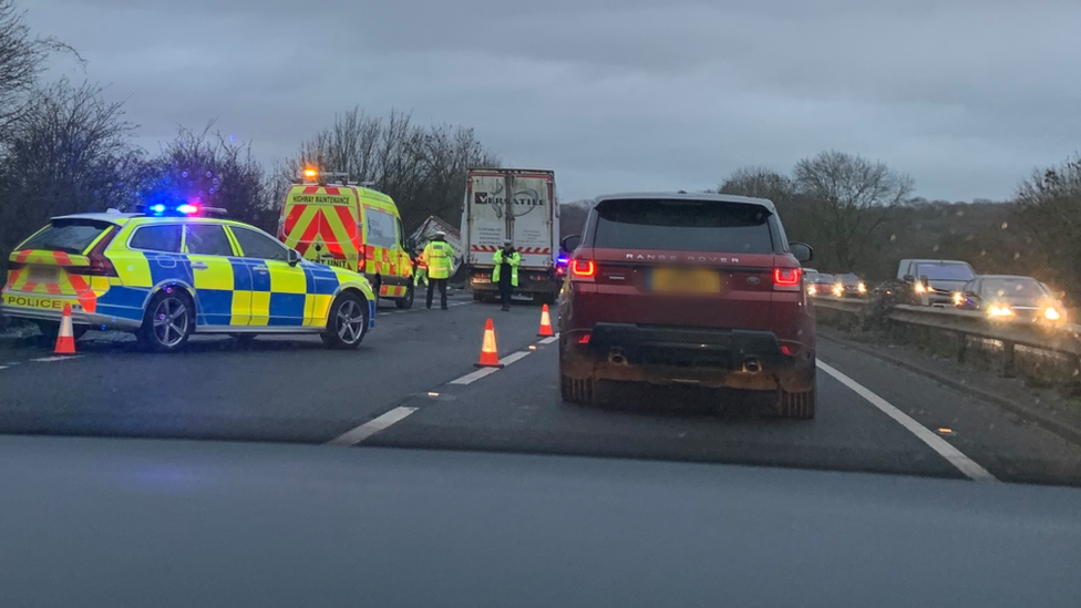 A34 crash scene