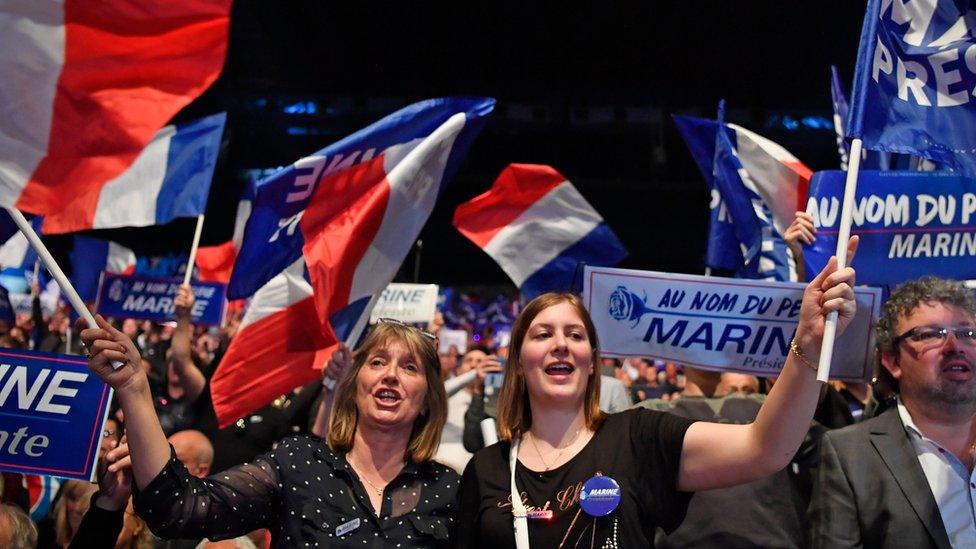 Marine Le Pen supporters