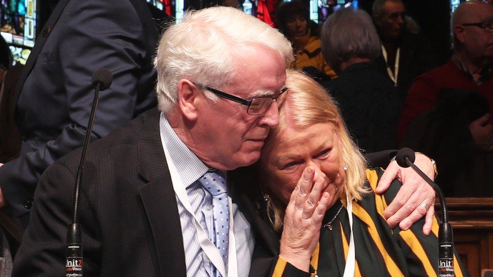 John Kelly and Alana Burke following the announcement