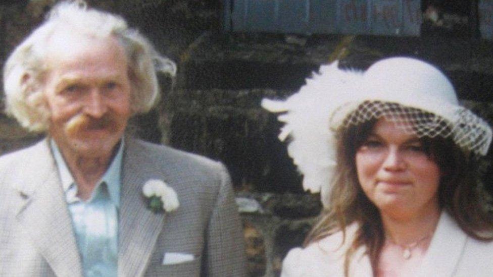 John Gill with his daughter Dr Christine Gill on her wedding day