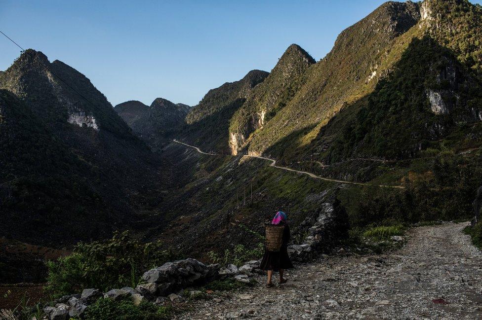 The mountainous landscape