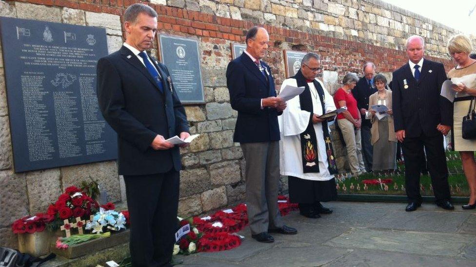 David Hart Dyke at a memorial service