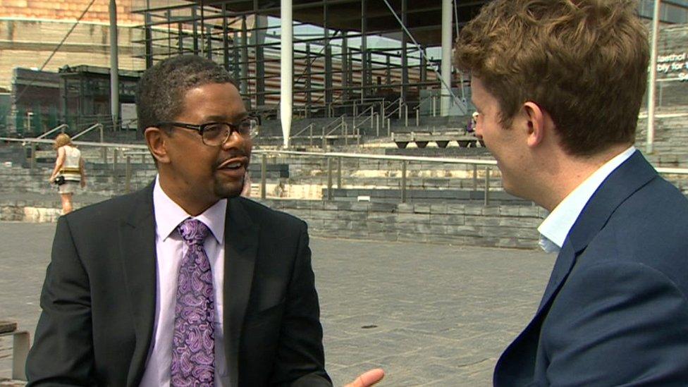 Vaughan Gething and BBC Wales political reporter James Williams