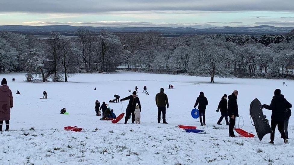 People sledging in Camp Hill, Liverpool