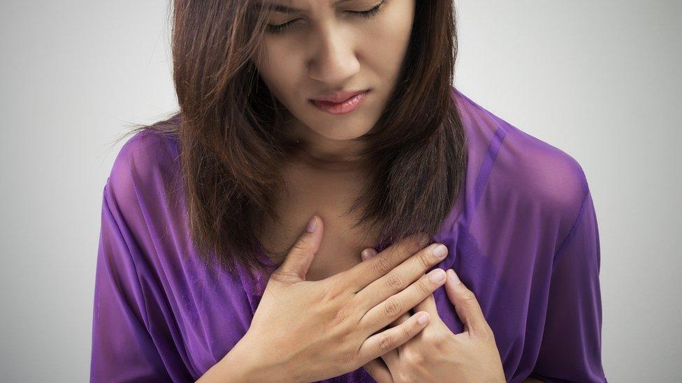 Chest pain in a woman