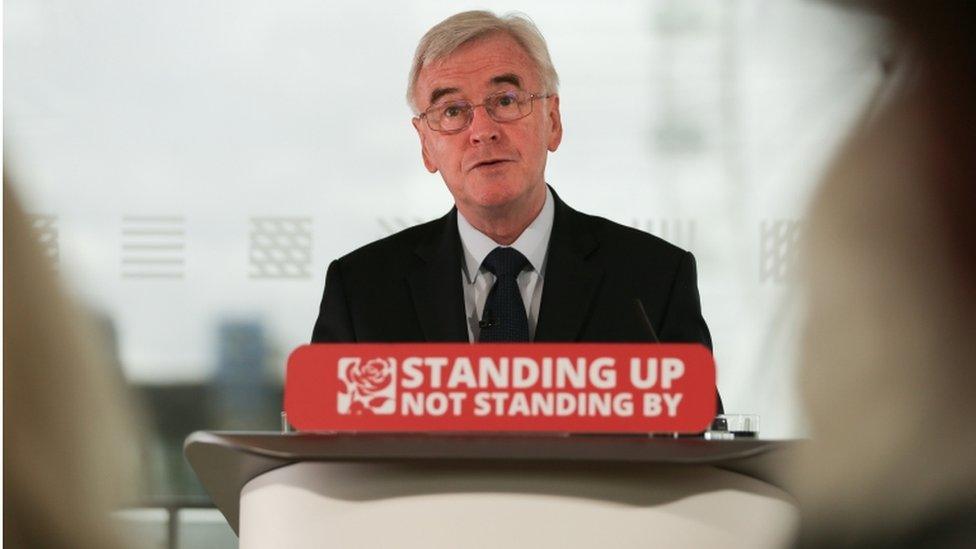 John McDonnell delivers his speech at the Royal Festival Hall