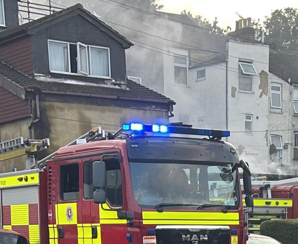 Fire in Luton Road, Chatham