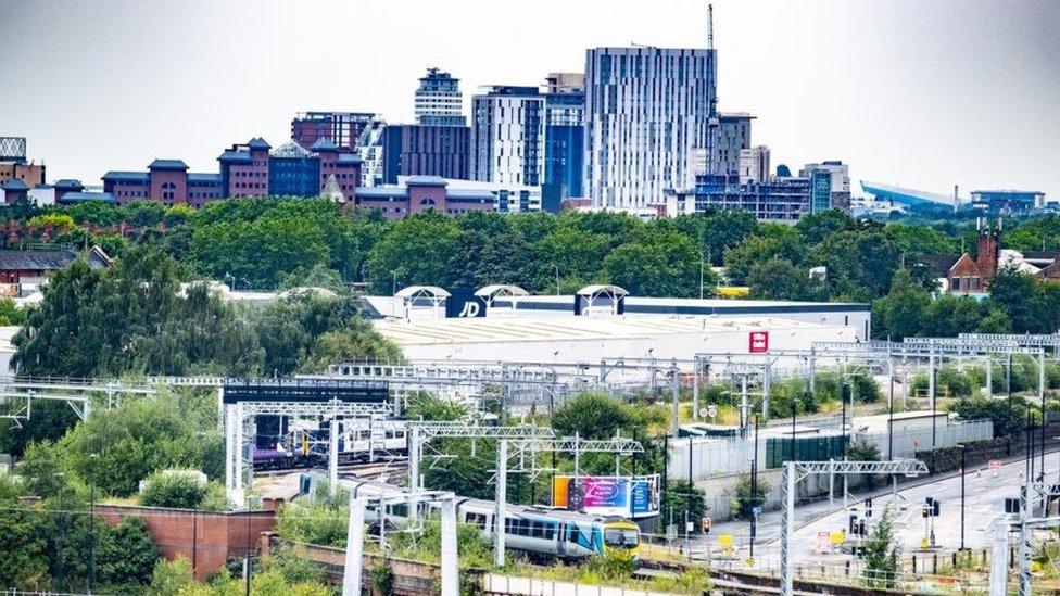 Trains departing Manchester city centre