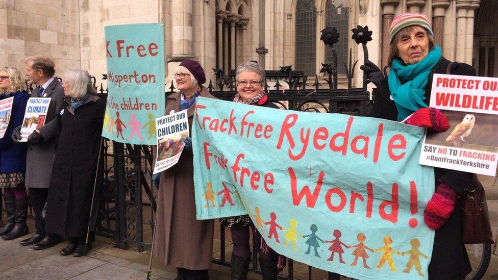 Protesters outside High Court