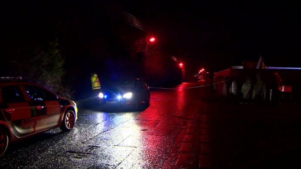 Police at the scene of the shooting in Warrenpoint