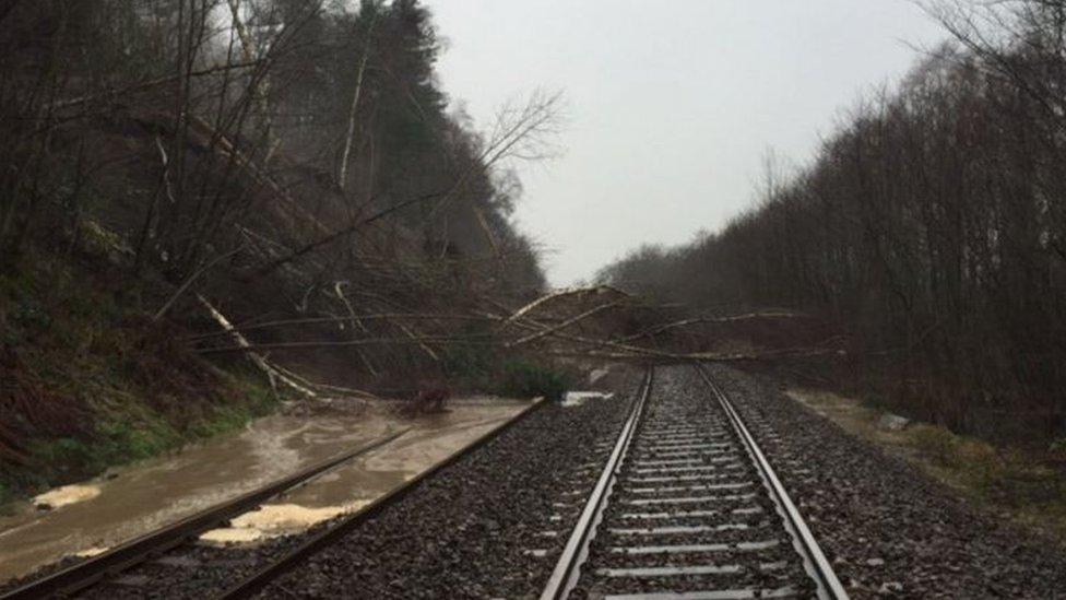 Landslide near Hexham on Friday