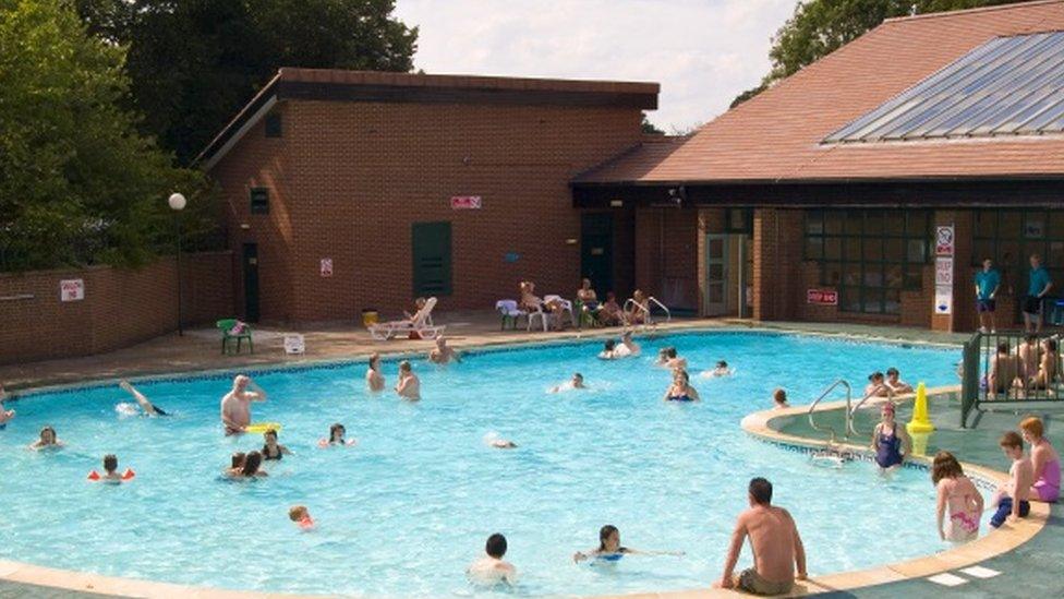 Outdoor pool at Abbey Fields