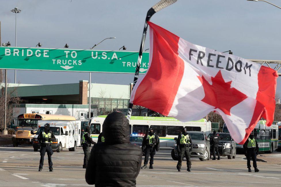 Protester in Windsor