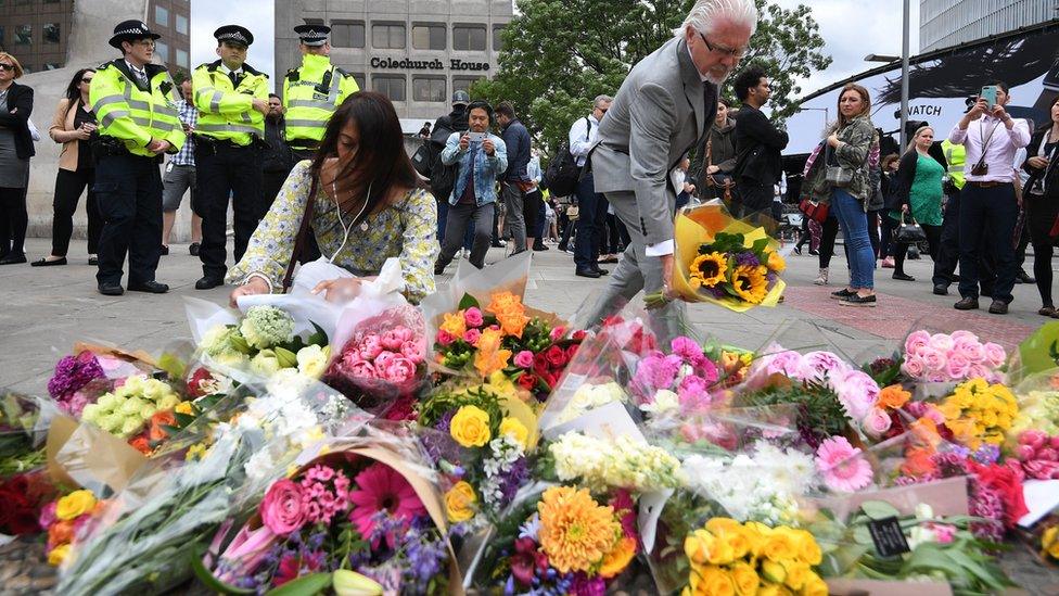 Floral tributes at London Bridge