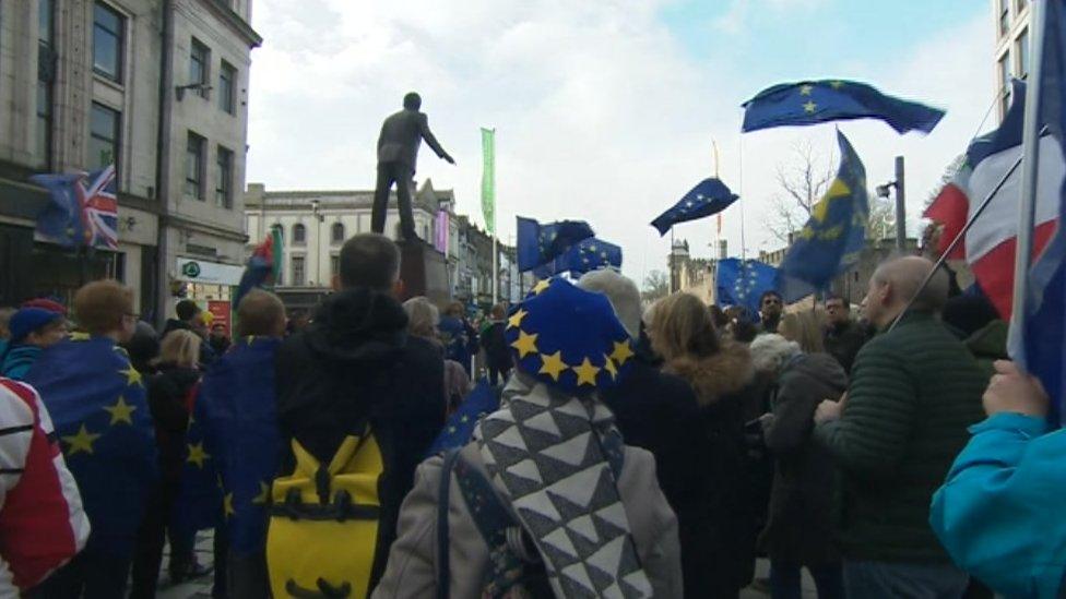 The rally in Cardiff