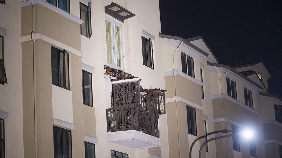 The scene of the balcony collapse in Berkeley, California