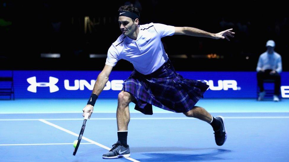 Roger Federer wearing kilt