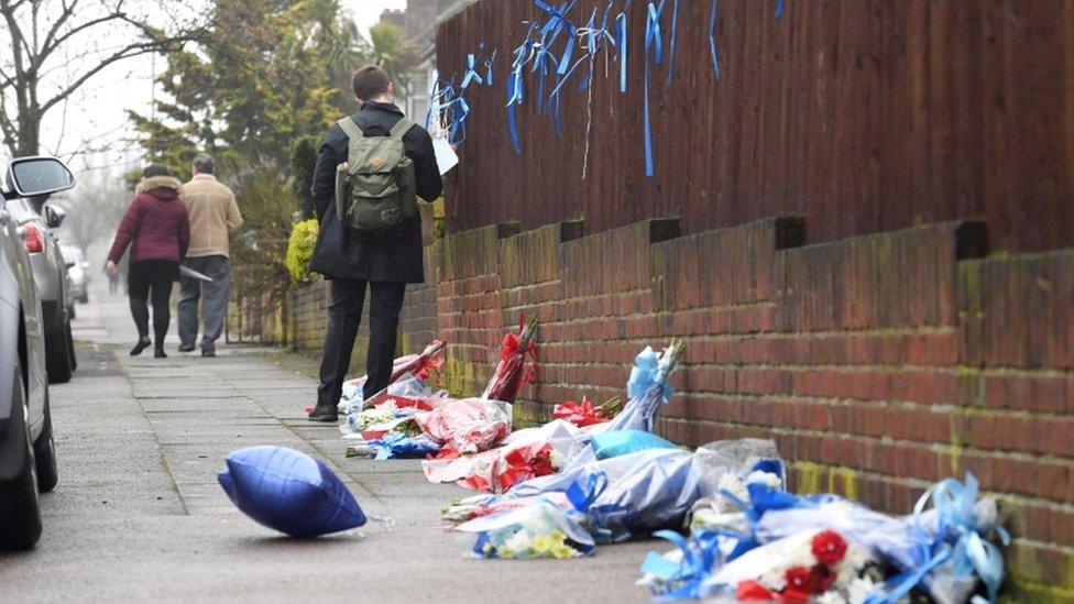 Floral tributes at Hither Green