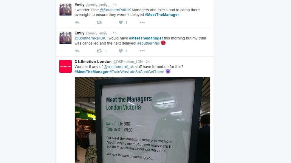 Passengers' tweets