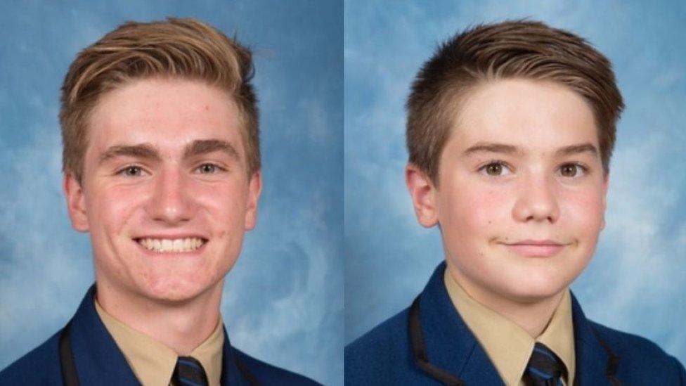 School portraits of Berend Hollander (left) and Matthew Hollander