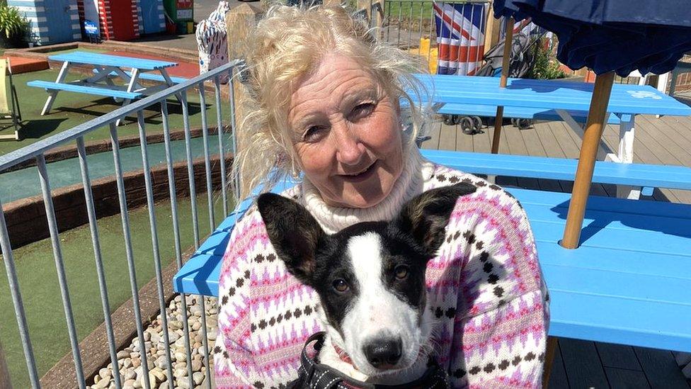 Sandra Gough and her dog Badger