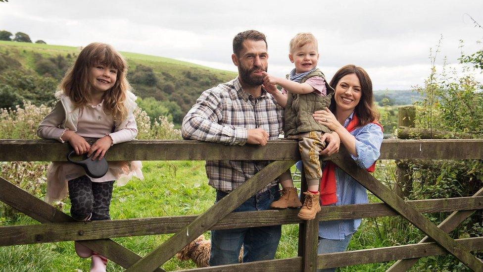 Kelvin Fletcher and his wife Liz, with daughter Marnie and son Milo