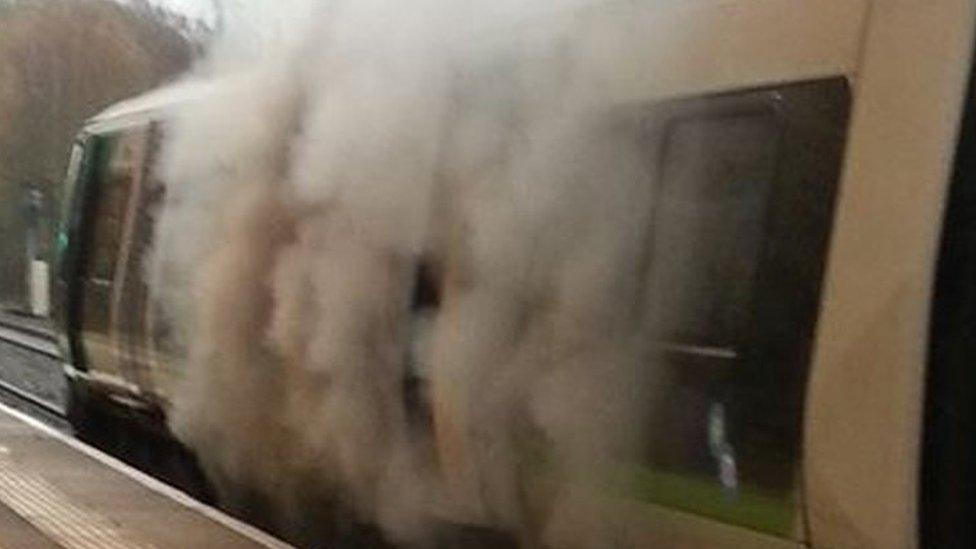 Train fire at Lapworth