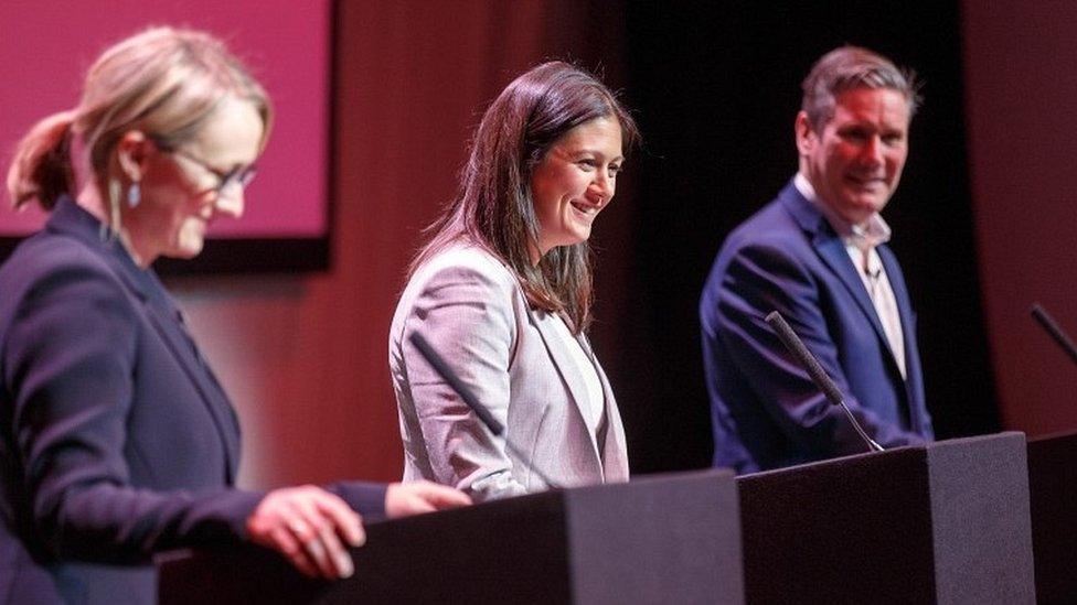 Rebecca Long-Bailey, Lisa Nandy and Sir Keir Starmer