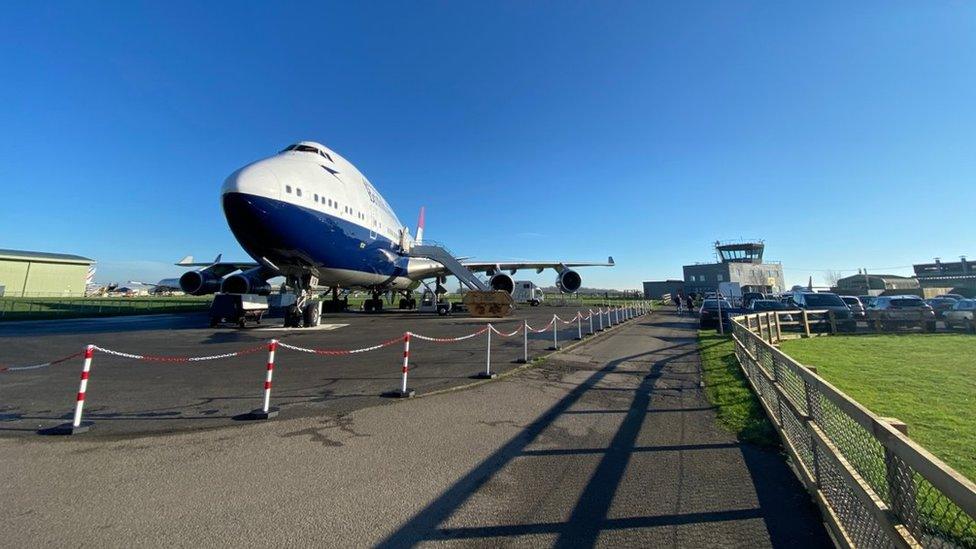 The 747 at an airport