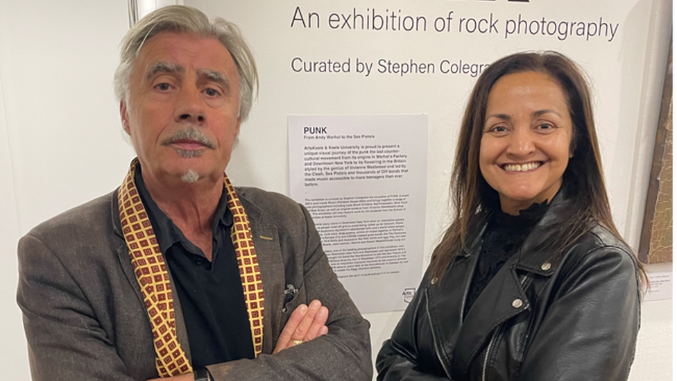 Glen Matlock and Professor Bela Arora from Keele University at the launch event.