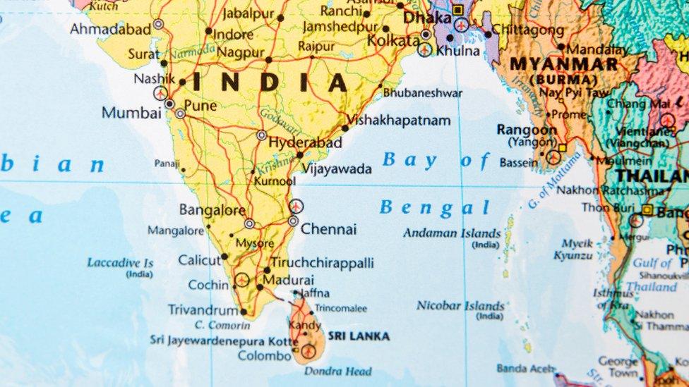 Map showing Bay of Bengal