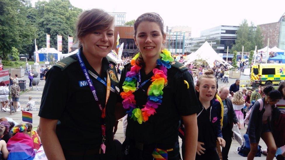 Two paramedics at the event