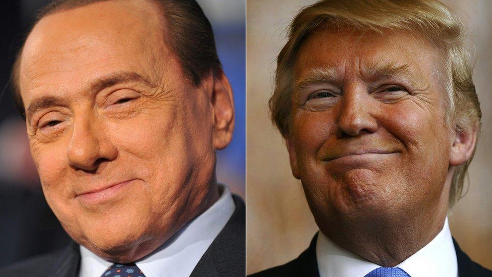 Silvio Berlusconi (L) and Donald Trump (composite image)