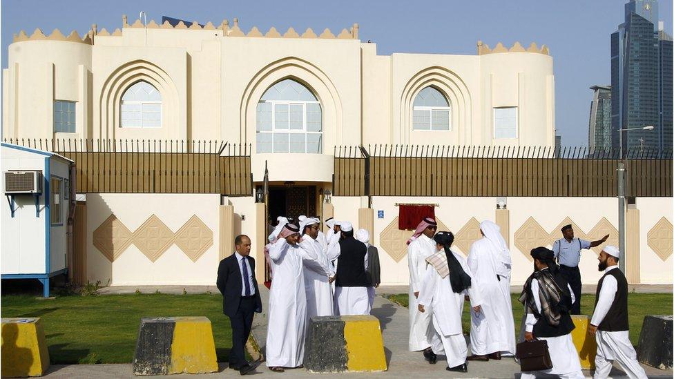 The Taliban office in Doha, Qatar