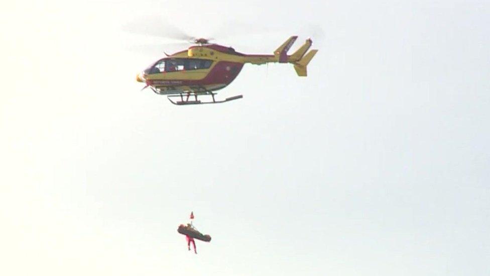 Grosnez cliff rescue, Jersey, 1 April 2017