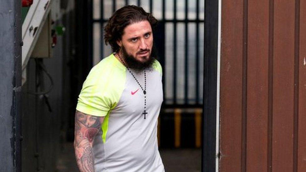 Stephen Bear leaving prison