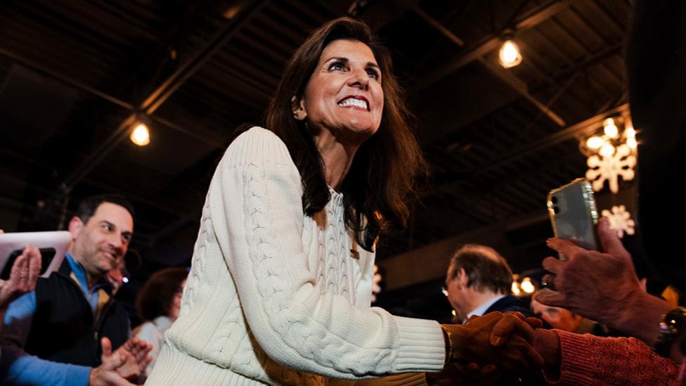 Nikki Haley greets supporters