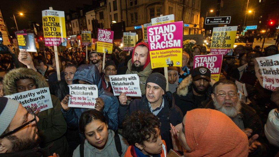 Protesters in London