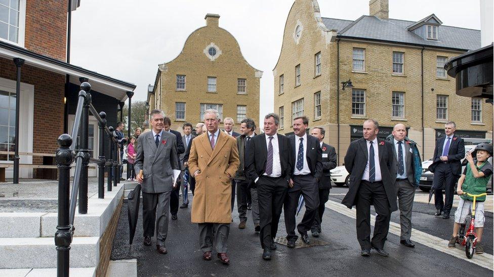 Prince Charles visiting Poundbury