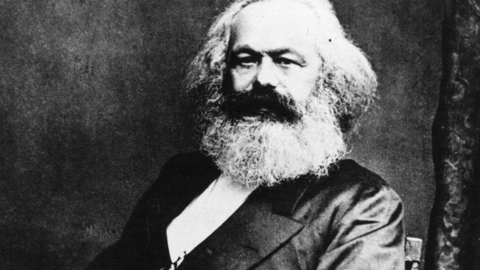 Black and white photograph of Karl Marx