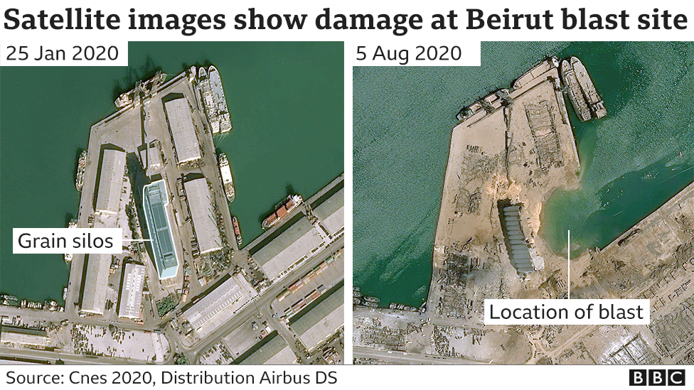 Satellite image of blast site